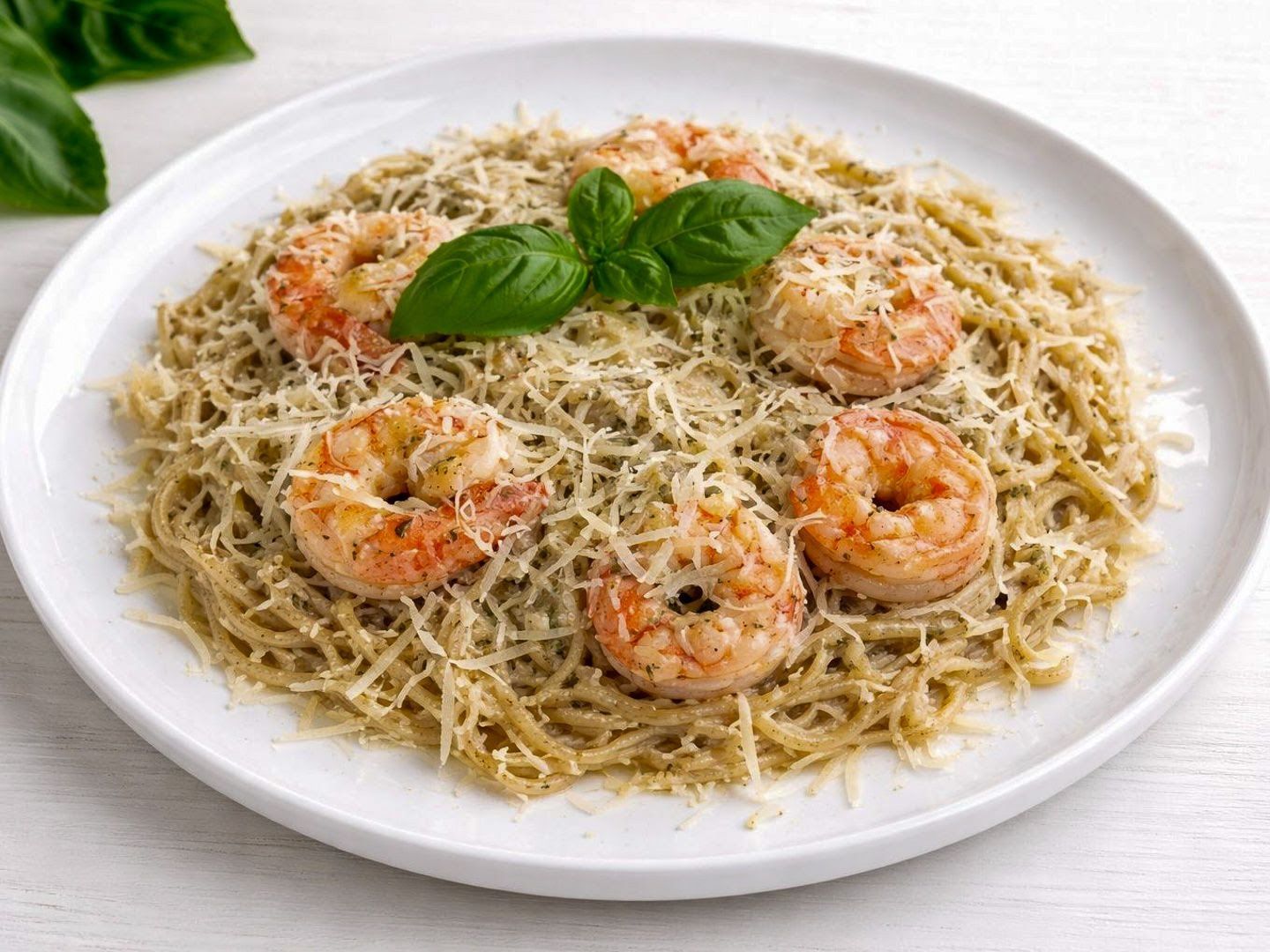 Plato de la casa: pasta cremosa con langostinos